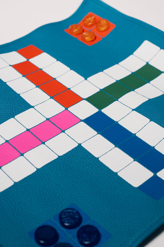 Roll Up Ludo Azure Blue (Mens Erger Je Niet)