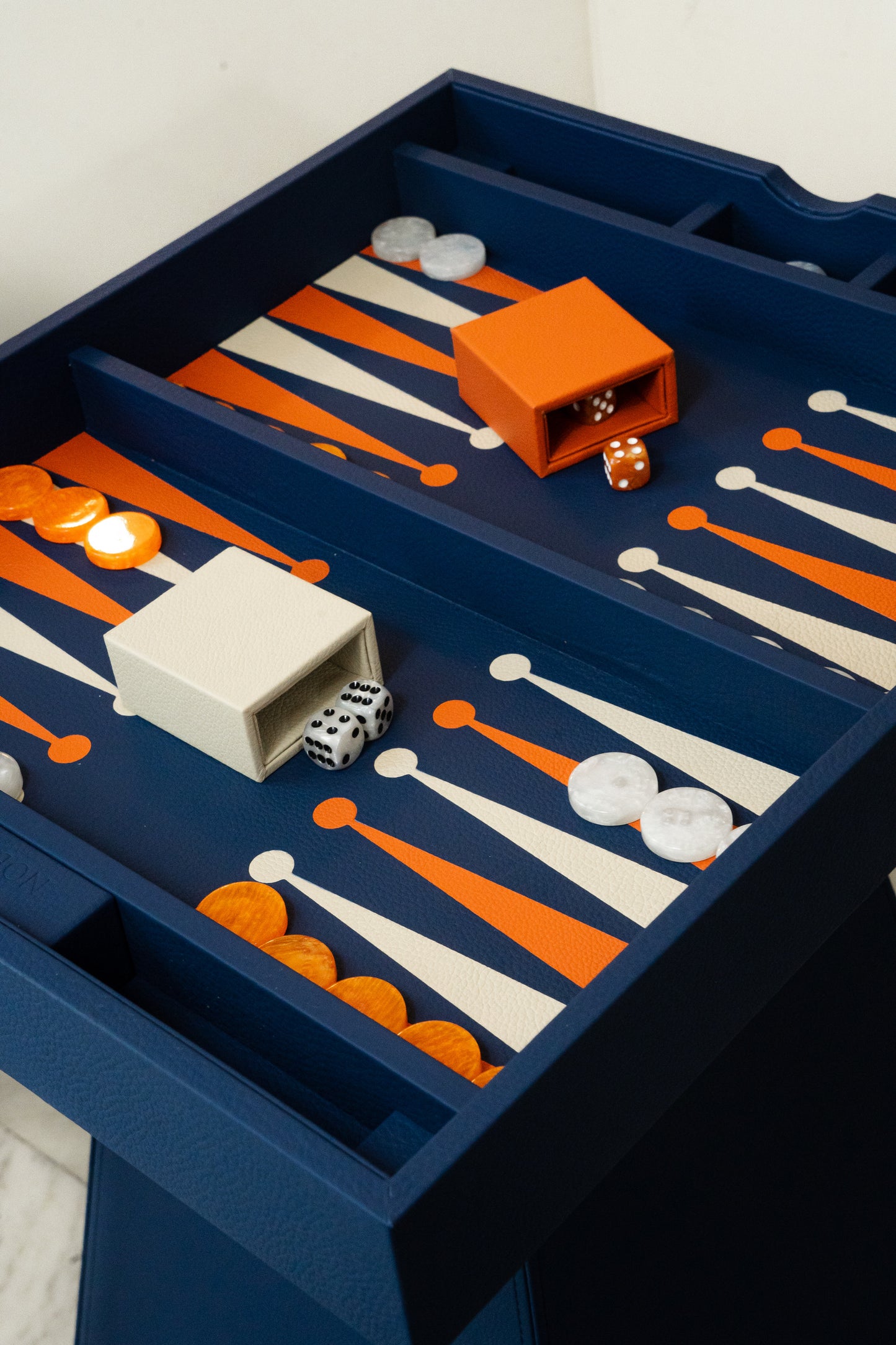 Leather Game Table Blue
