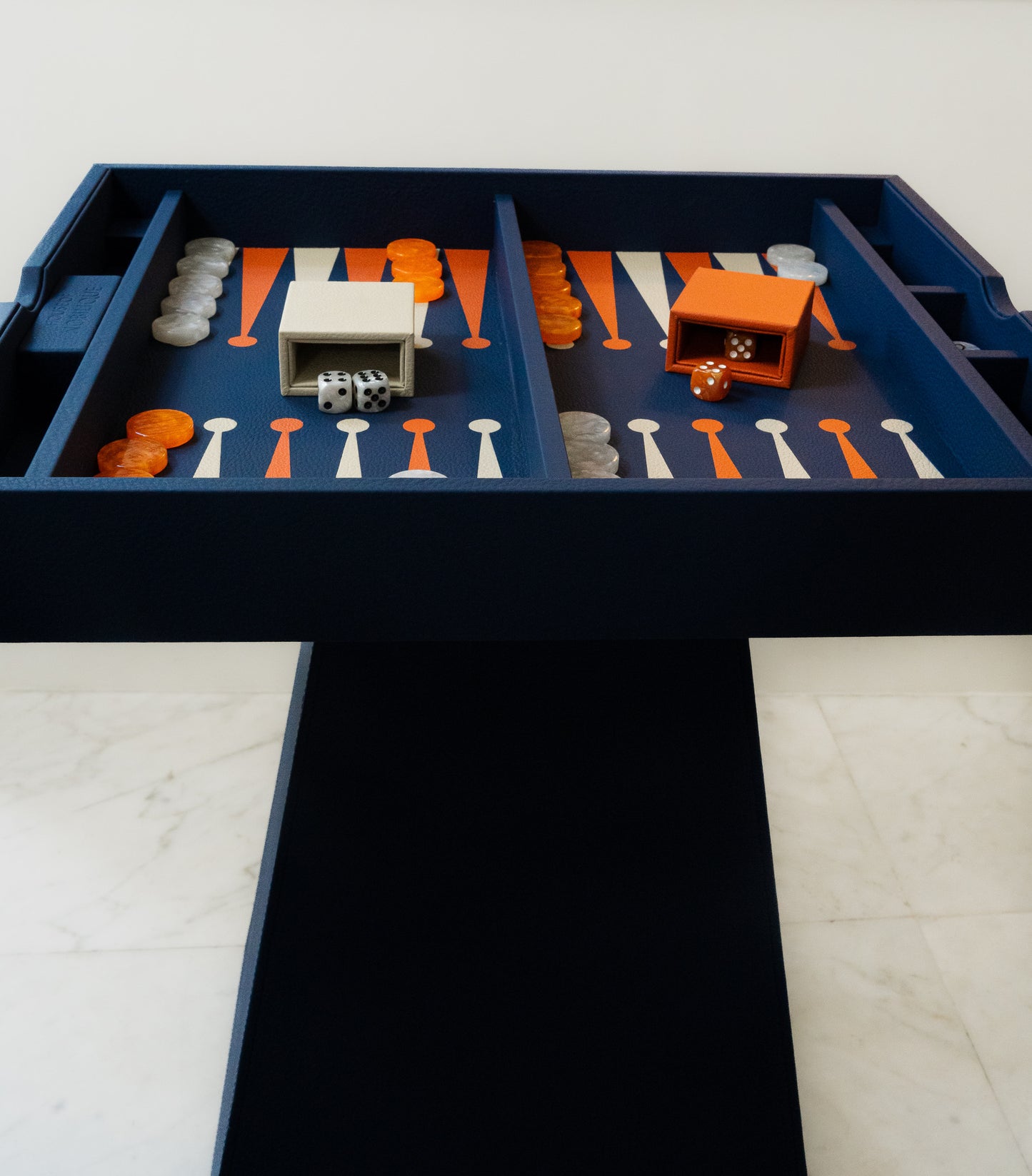 Leather Game Table Blue