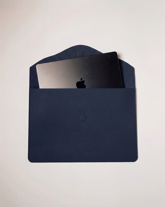 The Leather Envelope Sleeve Deep Blue