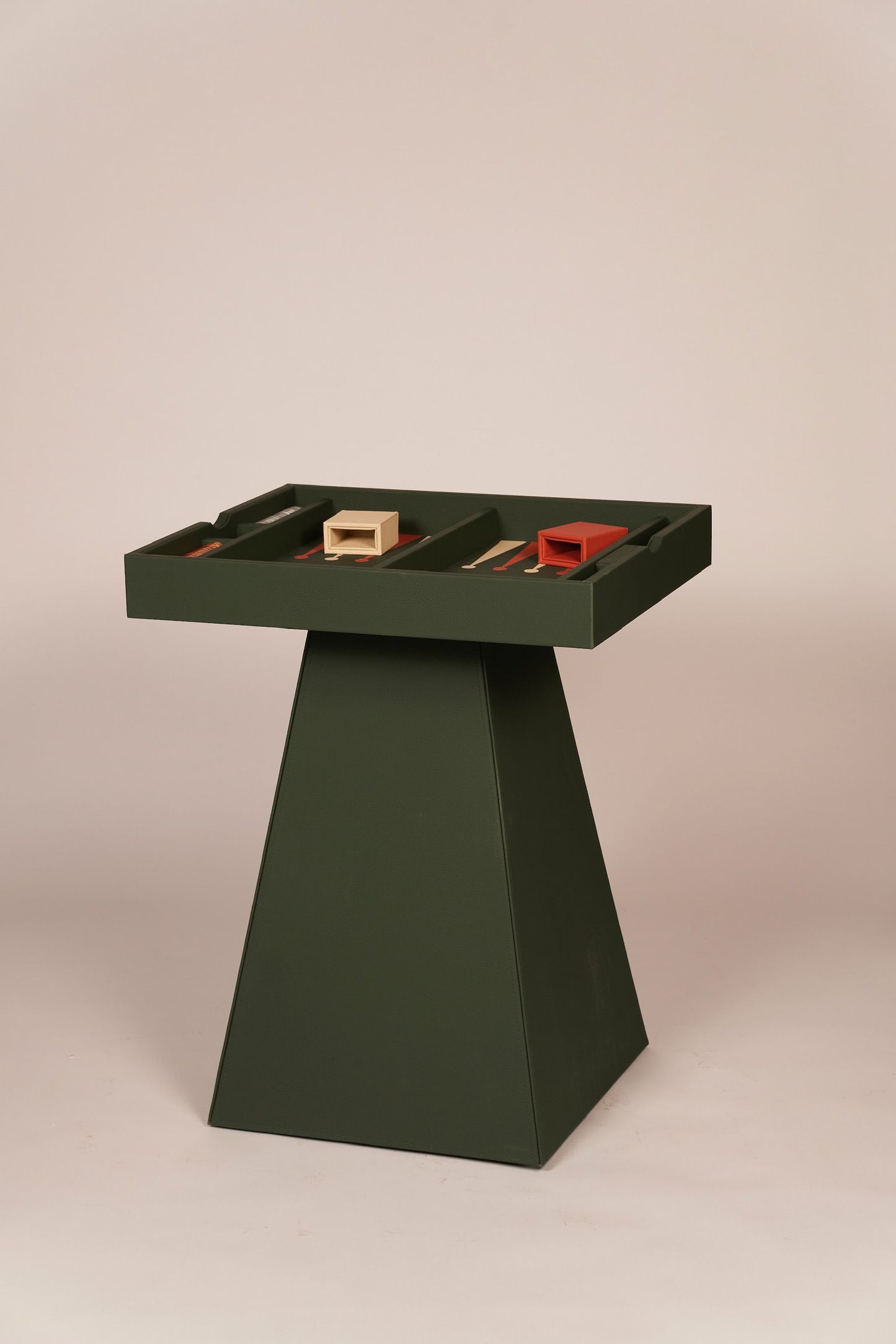 Leather Game Table Green