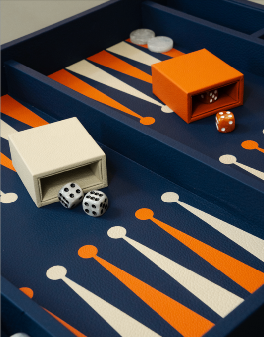 Leather Game Table Blue