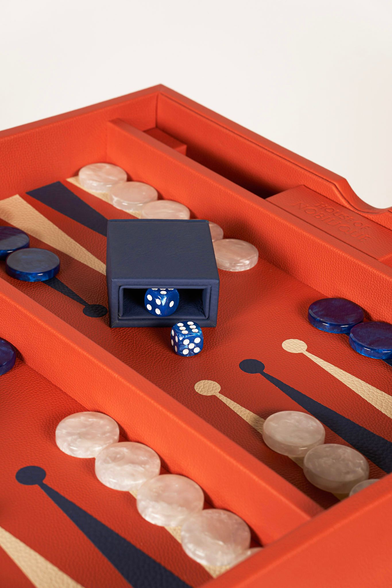 Leather Game Table Orange