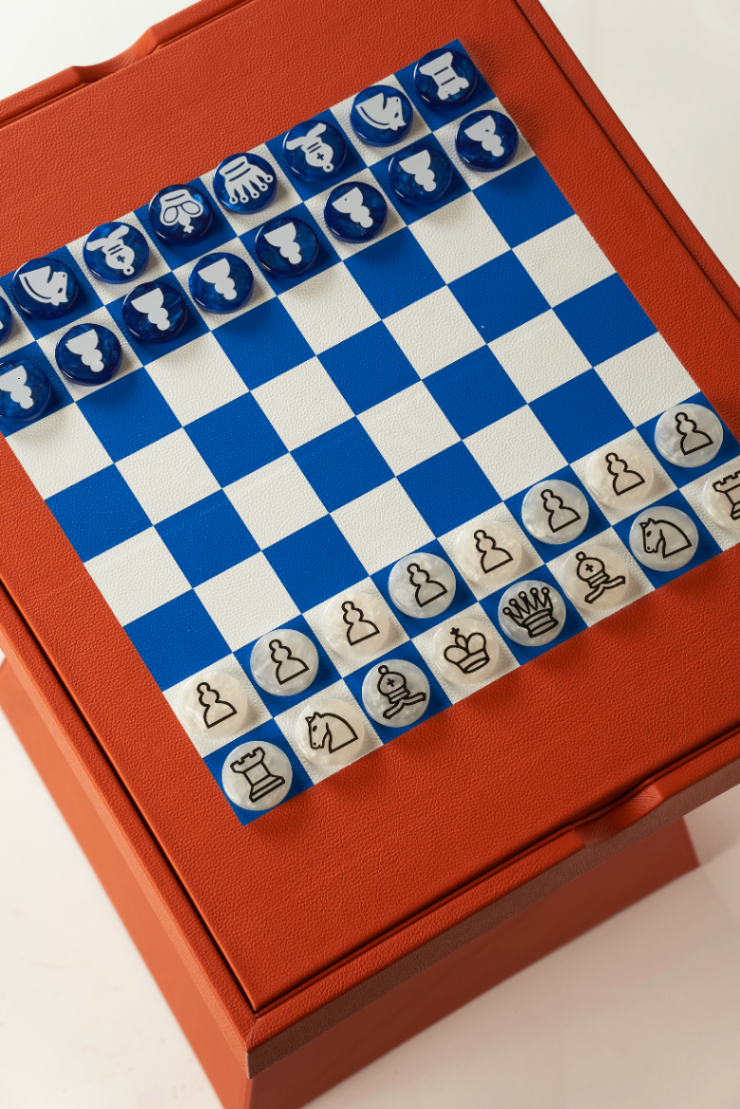 Leather Game Table Orange