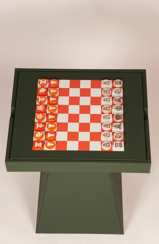 Leather Game Table Green