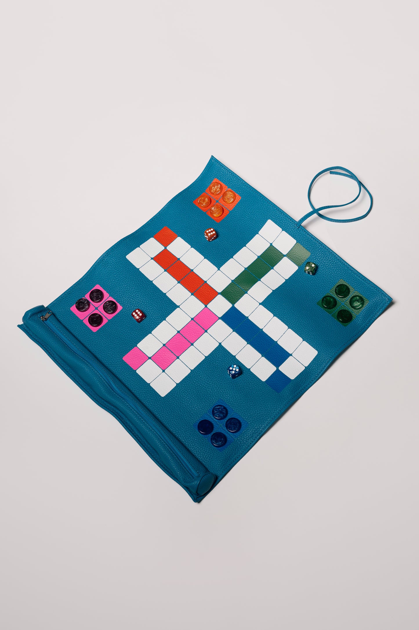 Roll Up Ludo Azure Blue (Mens Erger Je Niet)