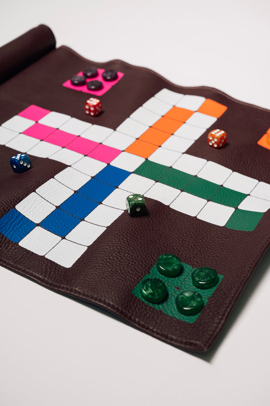 Roll Up Ludo Burgundy (Mens Erger Je Niet)