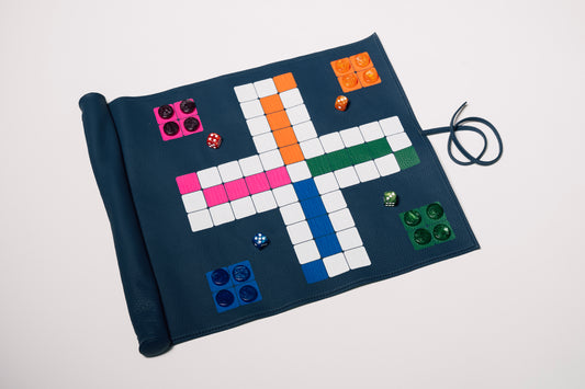 Roll Up Ludo Deep Blue (Mens Erger Je Niet)