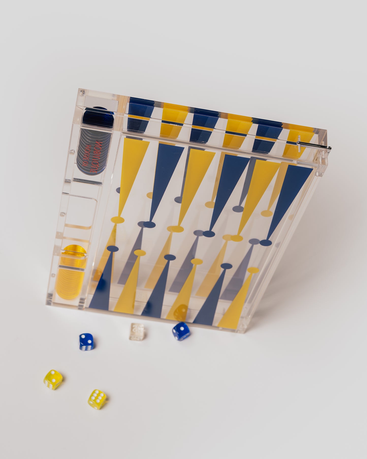 Portable Backgammon Yellow / Blue