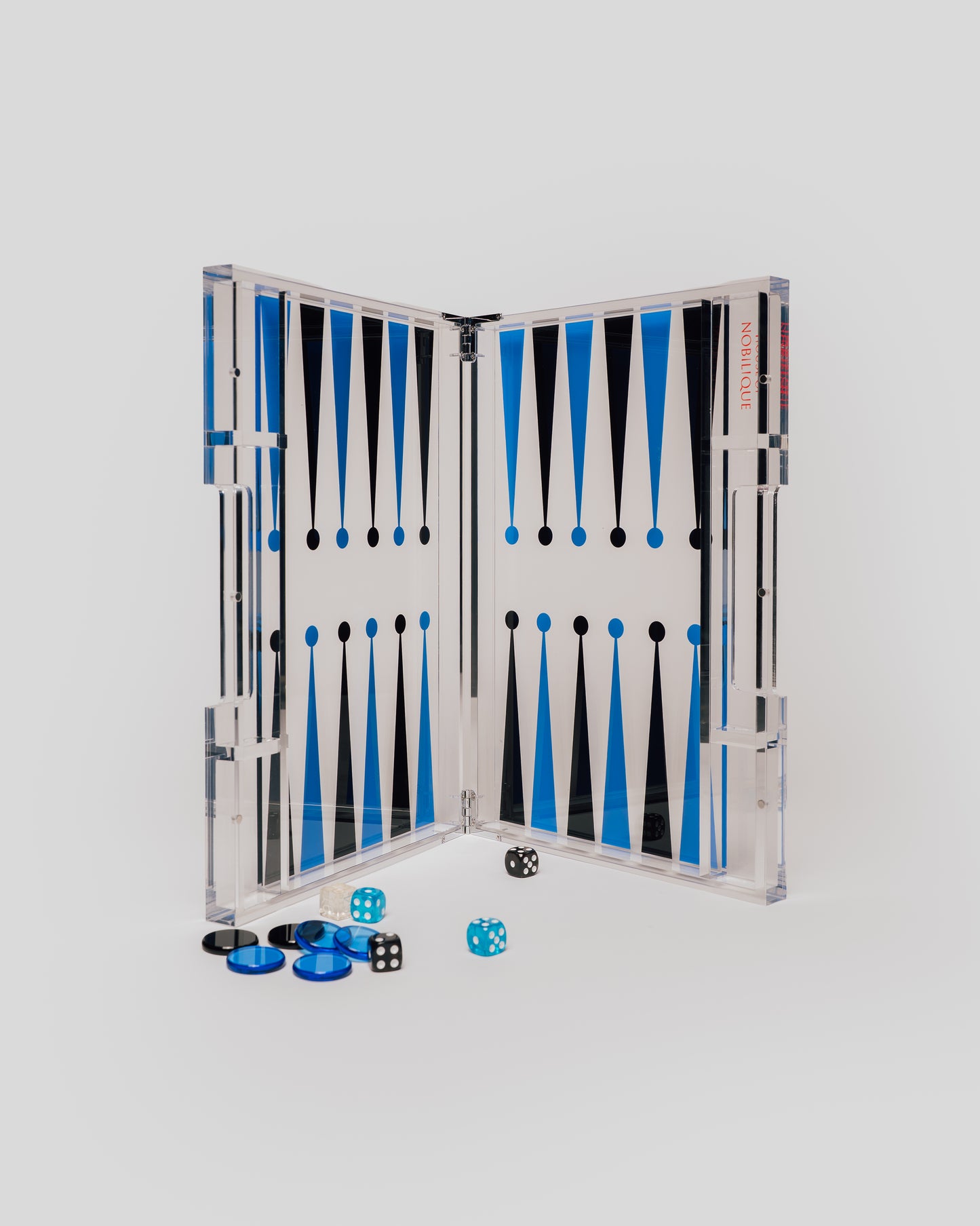 Portable Backgammon Light Blue / Black