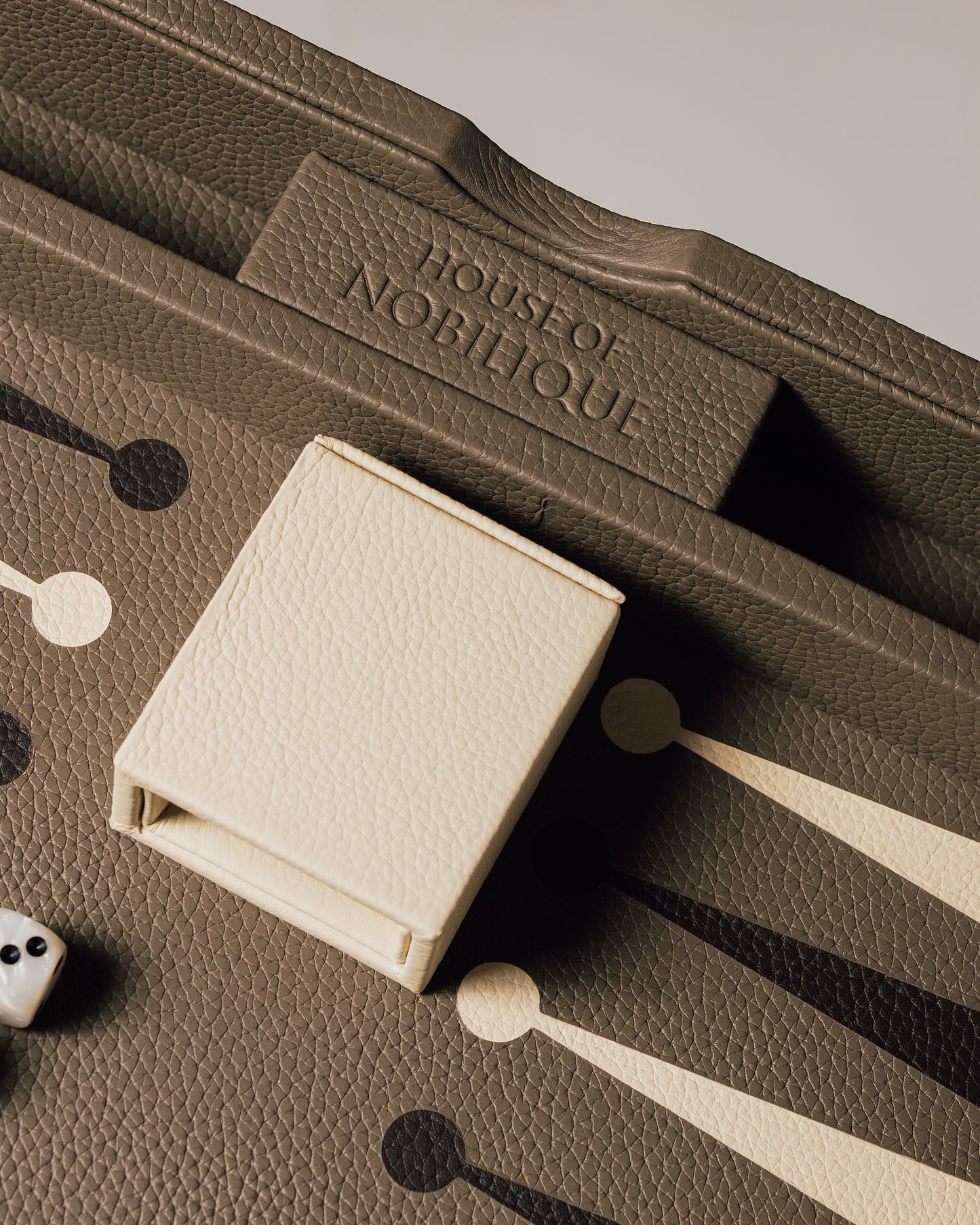 Leather Game Table Taupe