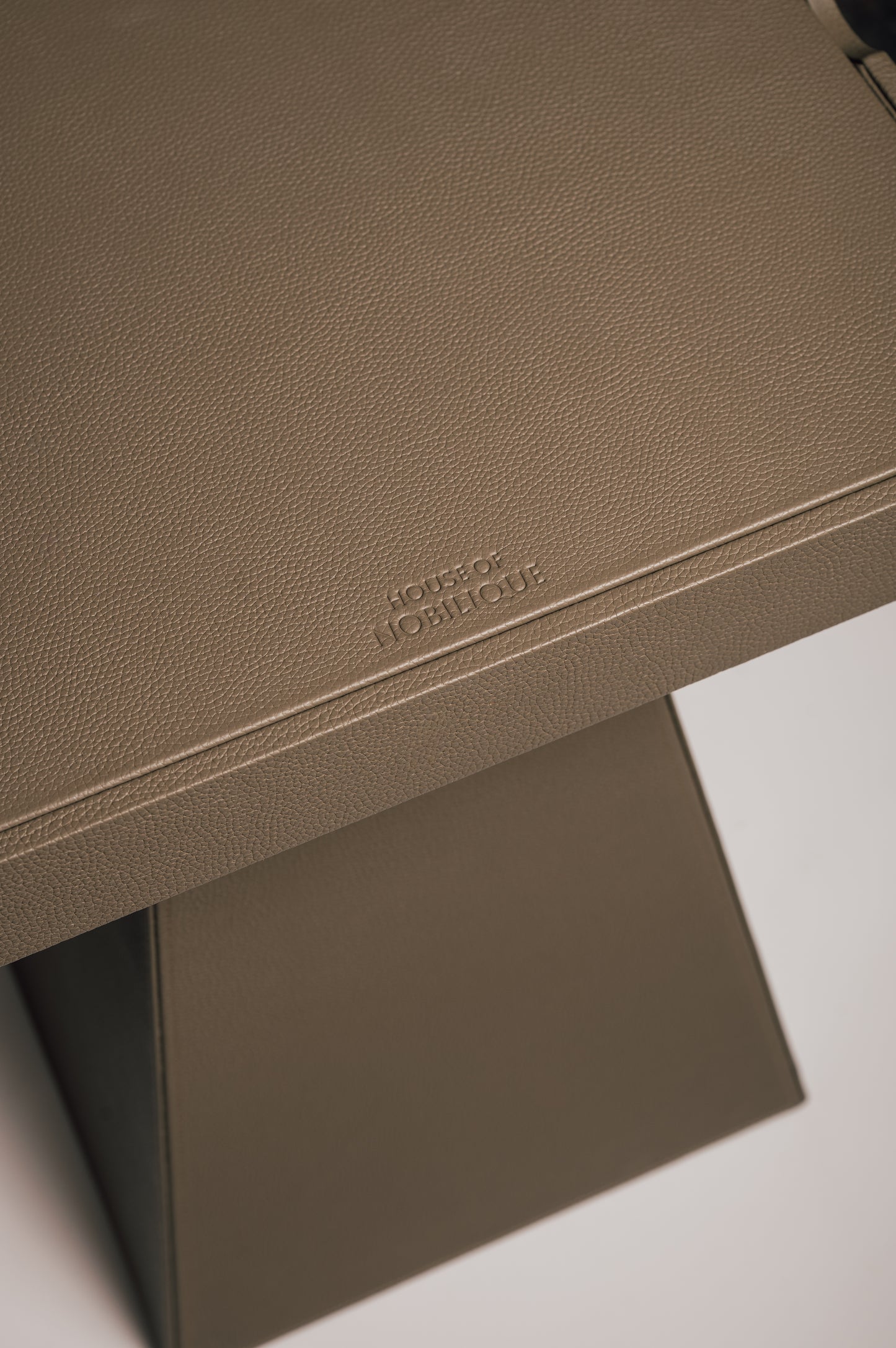 Leather Game Table Taupe