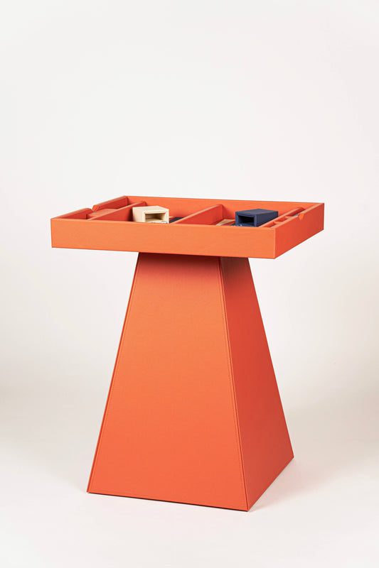 Leather Game Table Orange