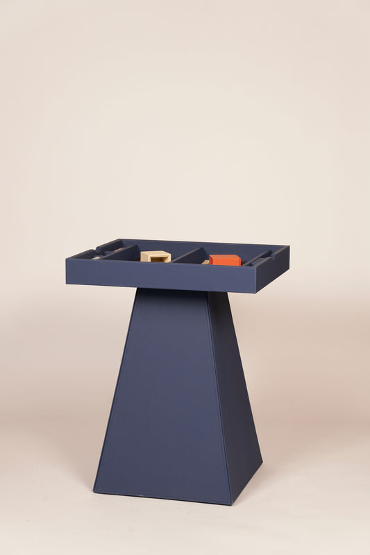 Leather Game Table Blue