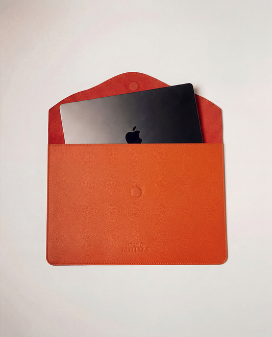 The Leather Envelope Sleeve Orange